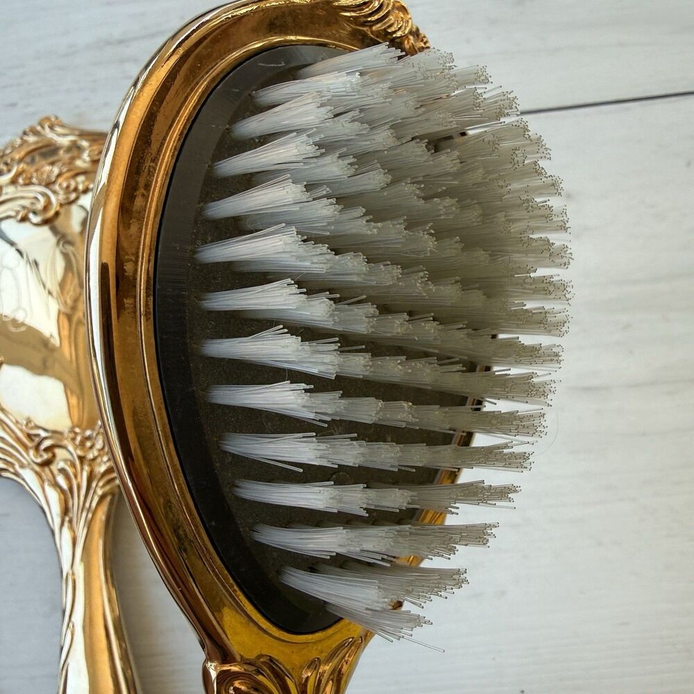 Vintage International Silver Company Gold Plated 3-piece Vanity Set Monogrammed - Picture 7 of 8